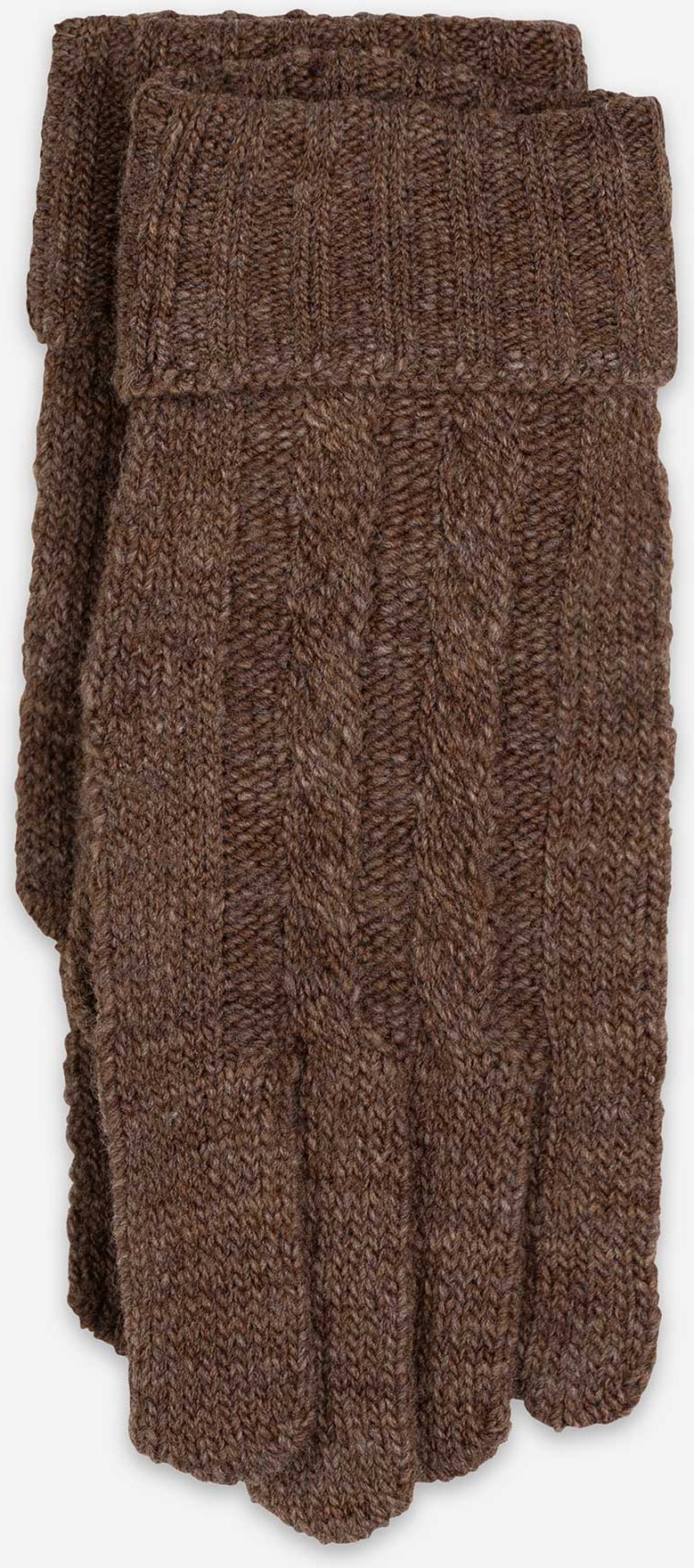 Handschuhe - Zopfstrick - braun
