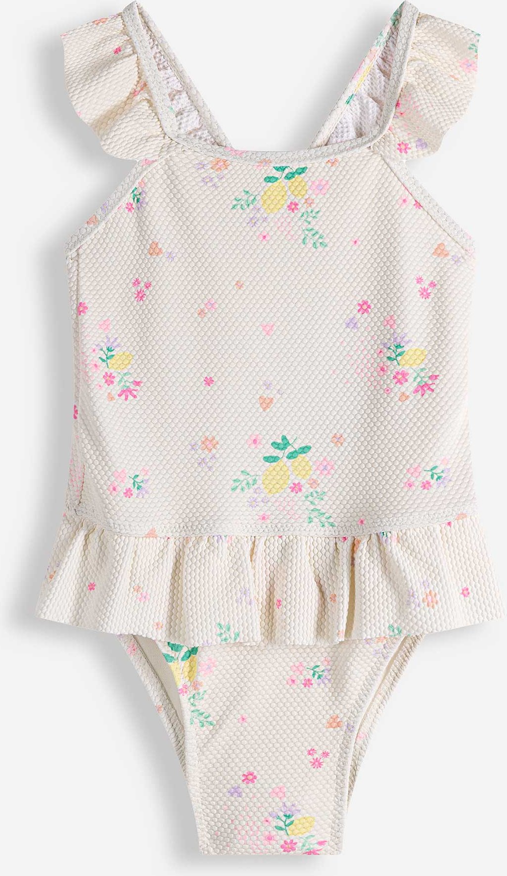 Badeanzug - Allover-Print - weiß