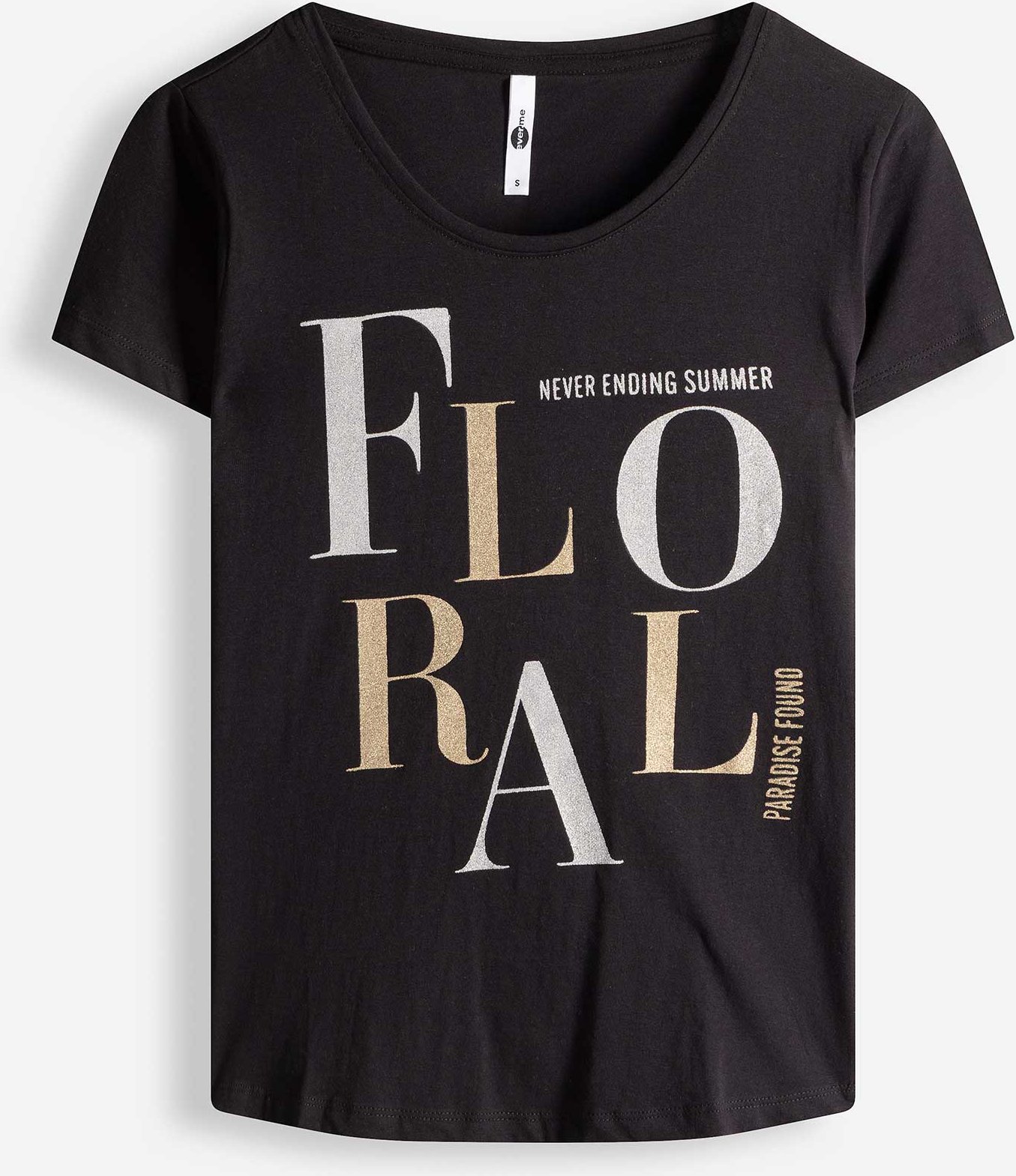 T-Shirt - Glitzerprint - schwarz