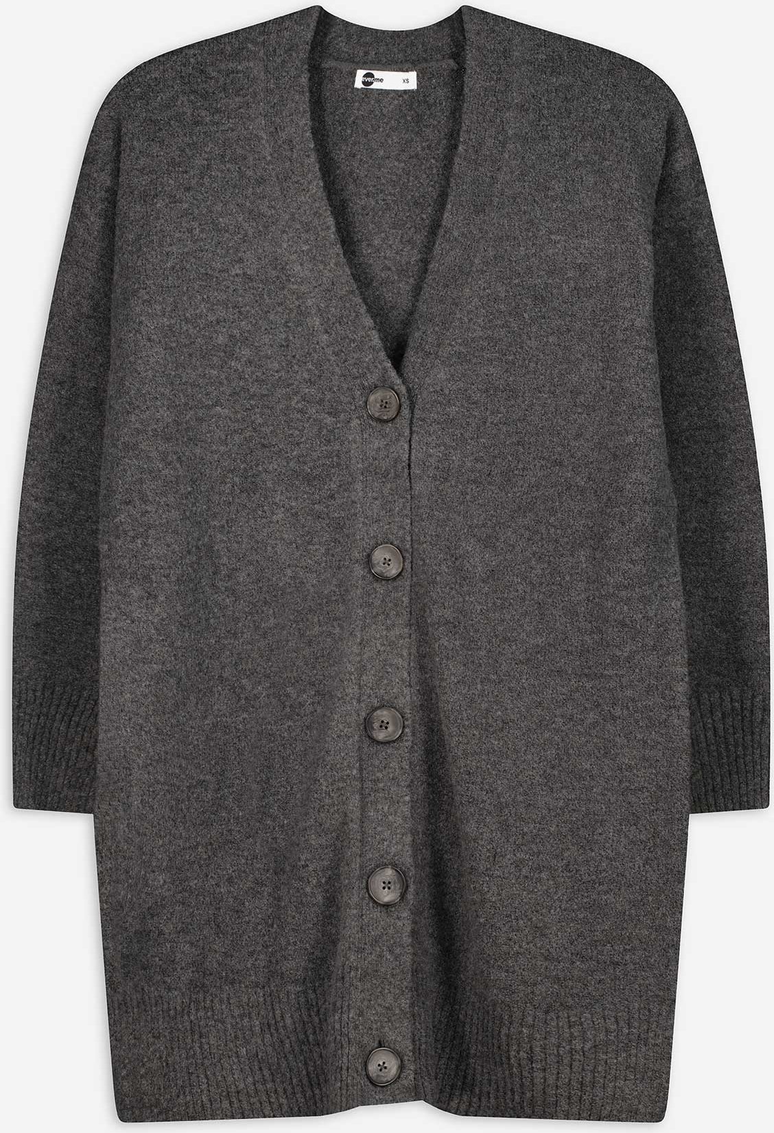 Thumbnail - Longcardigan - V-Ausschnitt - grau