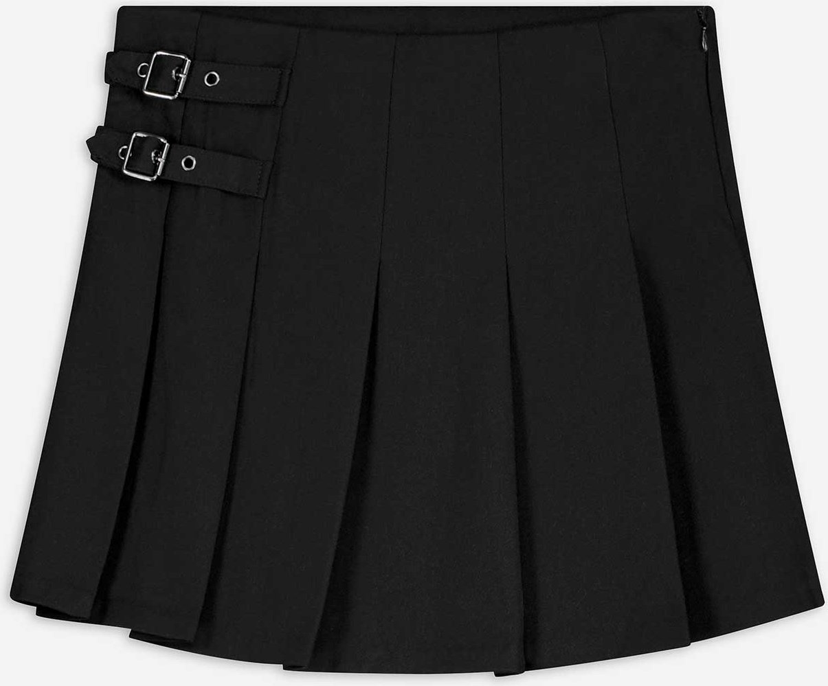 Faltenrock - Twill - schwarz