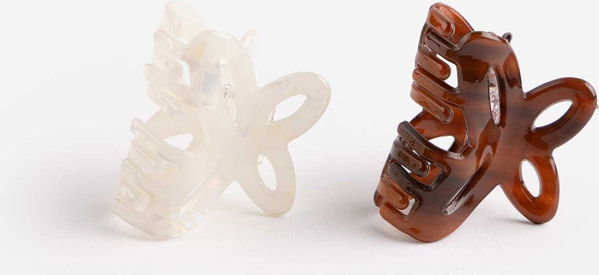 Haarklammer - 2er-Pack - weiß