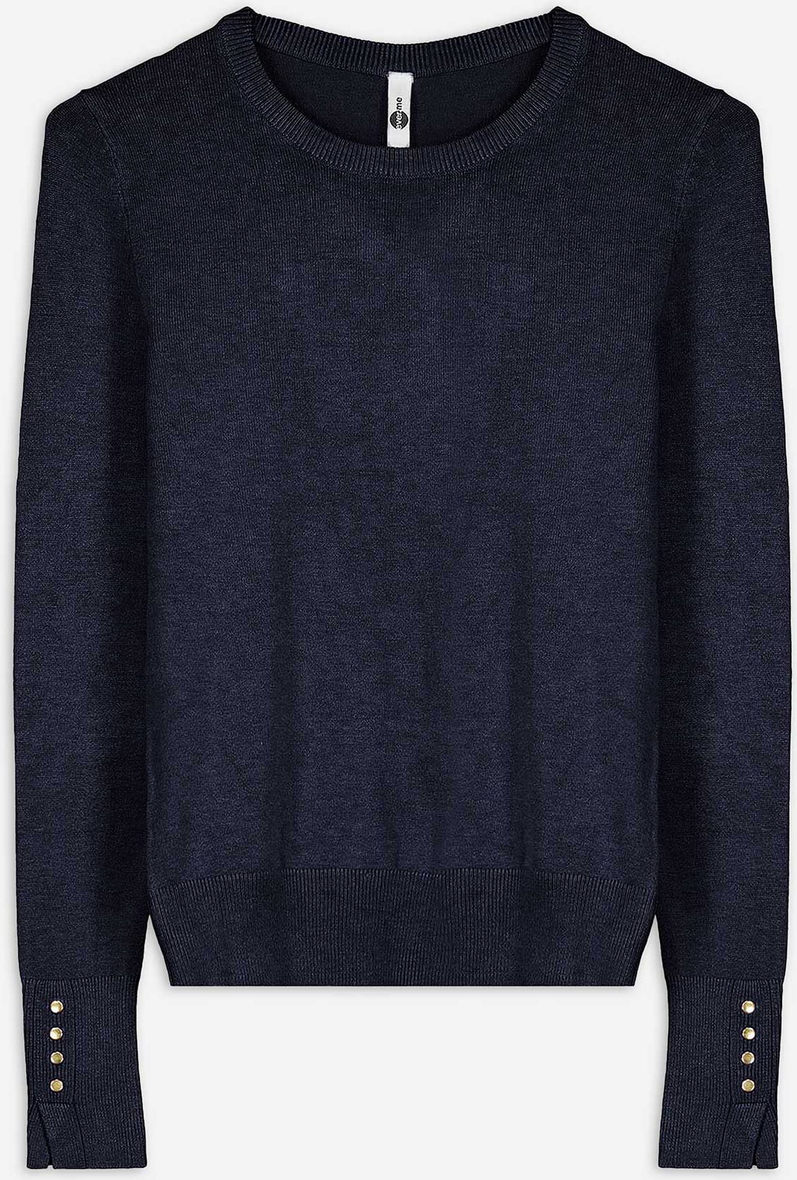 Strickpullover - Zierknöpfe - dunkelblau