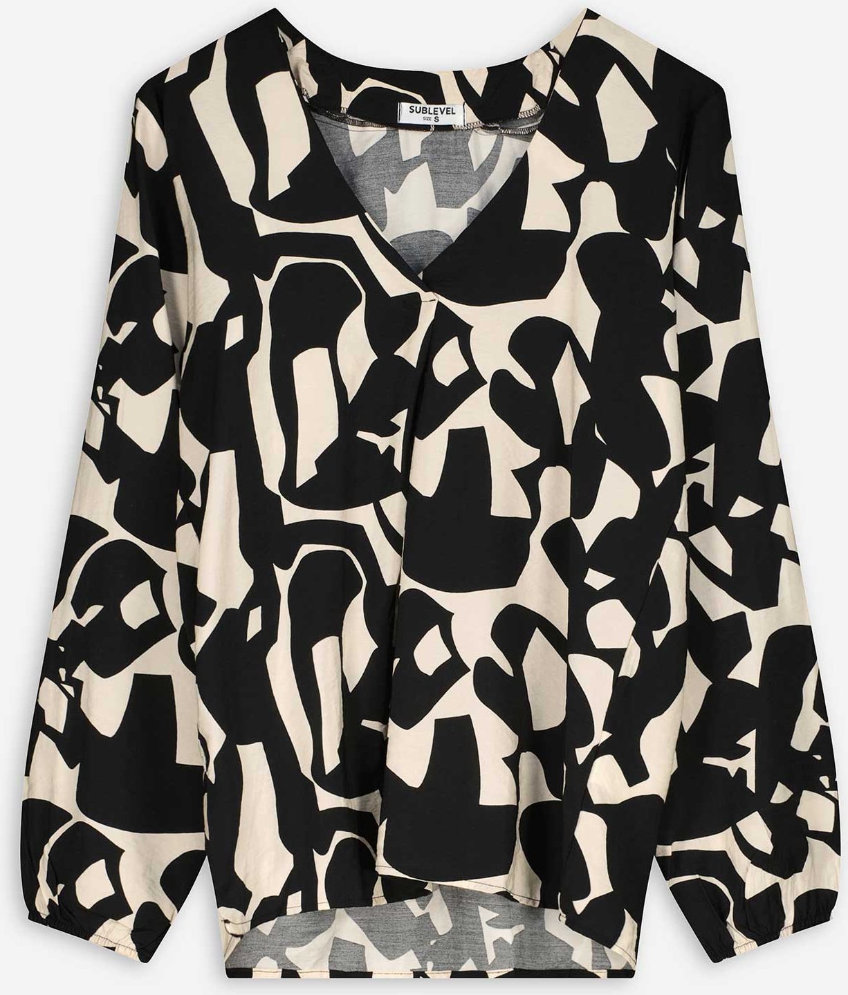 Thumbnail - Bluse - Allover-Print - schwarz
