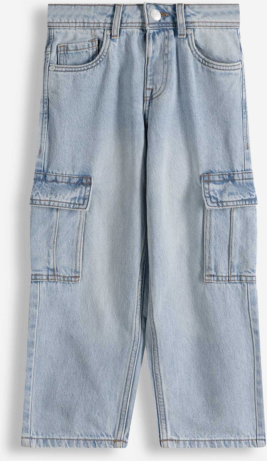 Cargohose - Aufgesetze Taschen - hellblau