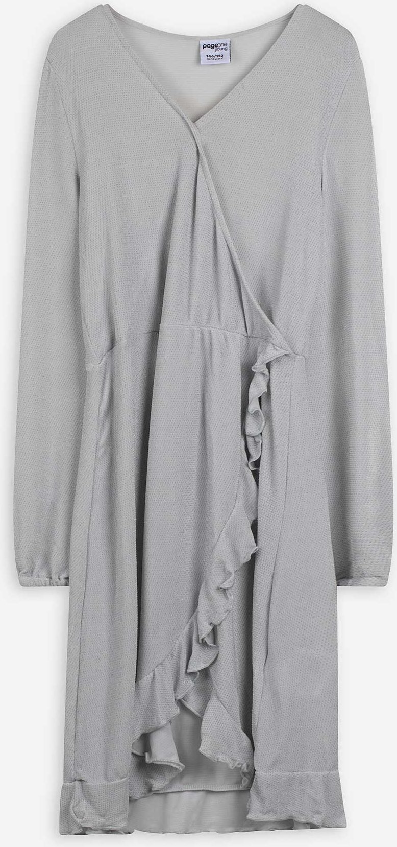 Kleid - Glitzerprint - hellgrau