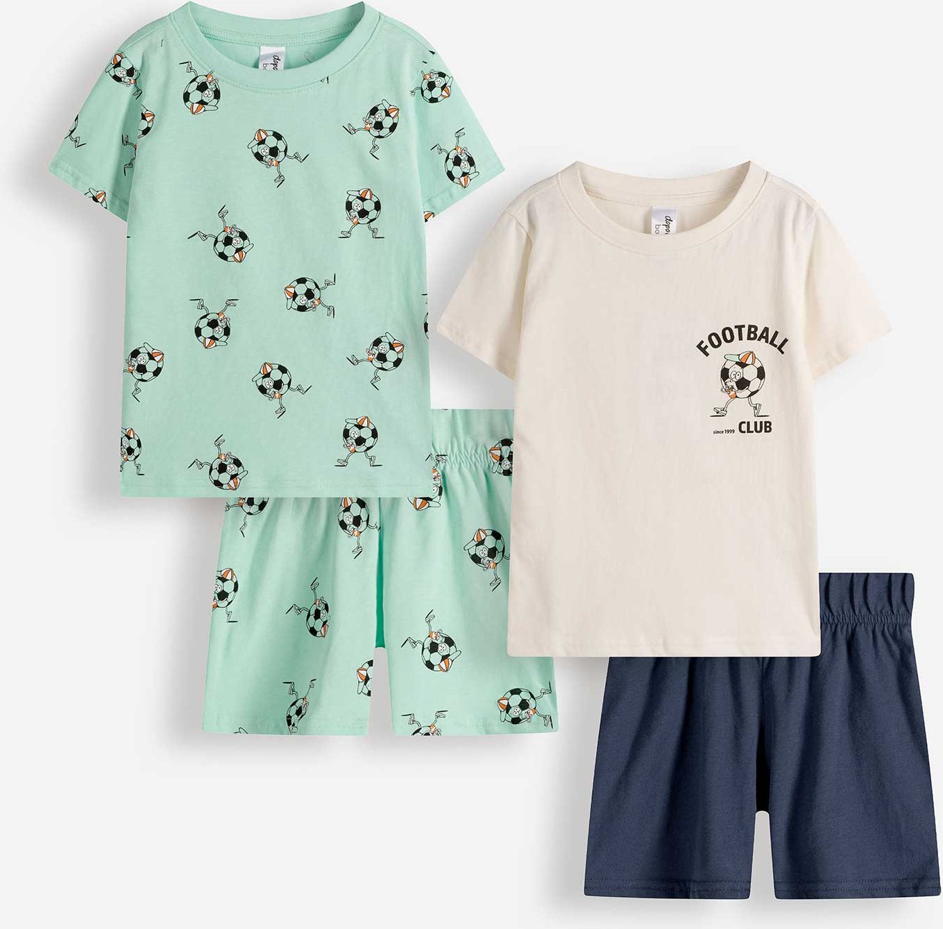 Pyjama Set aus Shirt und Shorts - 2er-Pack - bronzefarben
