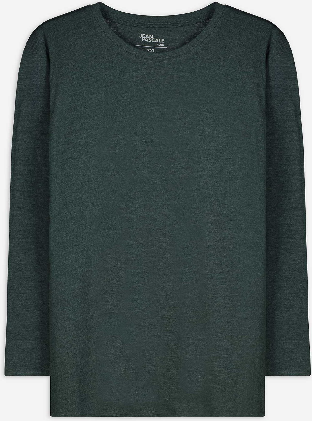 Langarmshirt - Baumwolle - dunkelgrün