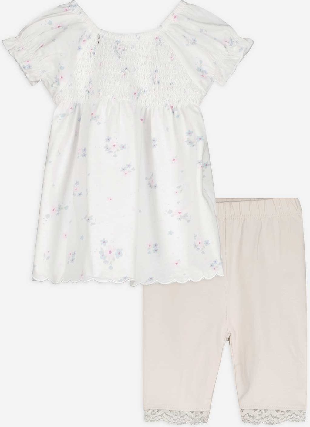 Thumbnail - Set aus Kleid und Leggings - Allover-Print - weiß
