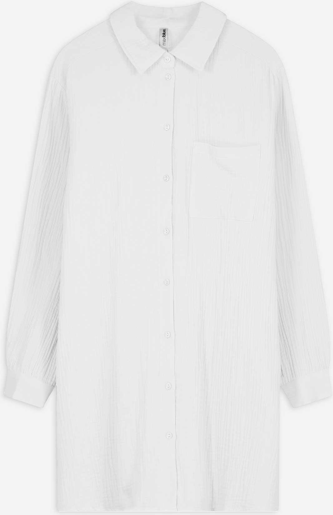 Bluse - Hemdkragen - weiß