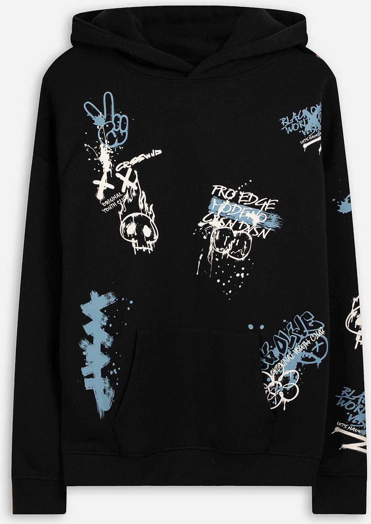 Sweatshirt - Allover-Print - dunkelgrau