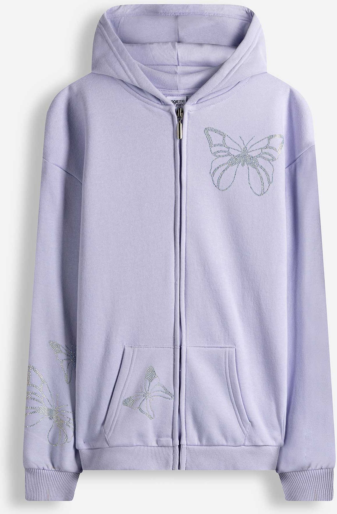 Sweatjacke - Ziersteine - lila