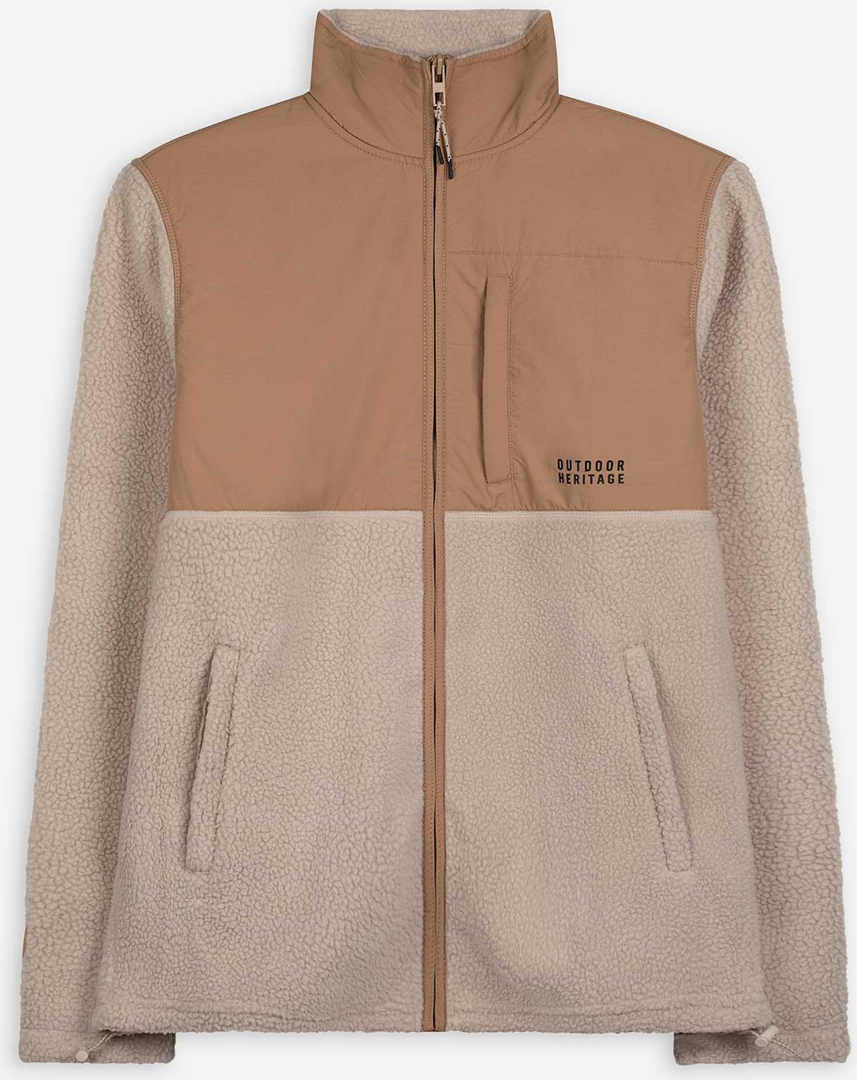 Sweatjacke - Fleece - beige