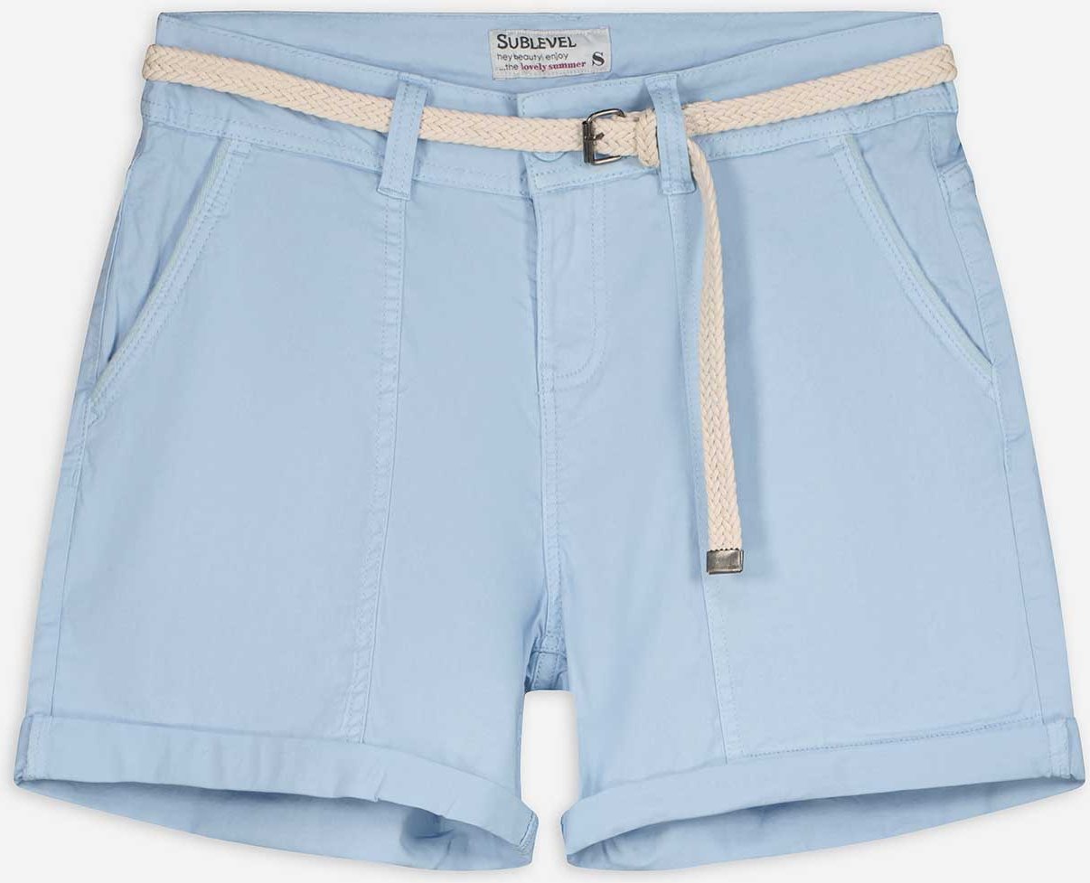 Shorts - Ziernähte - hellblau