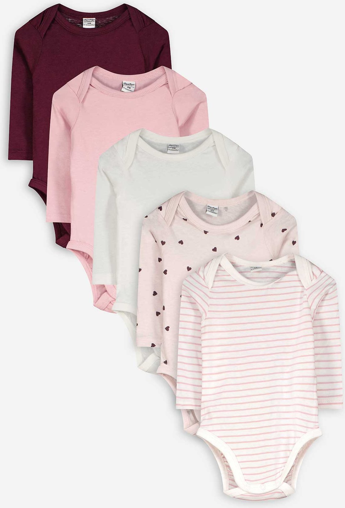 Langarmbody - 5er-Pack