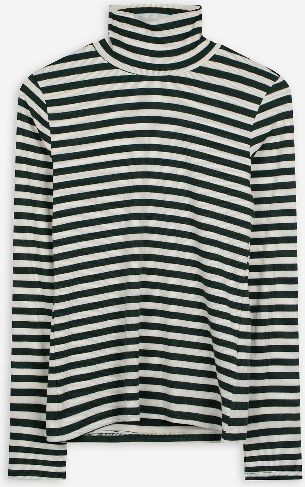 Langarmshirt - Rollkragen - weiß