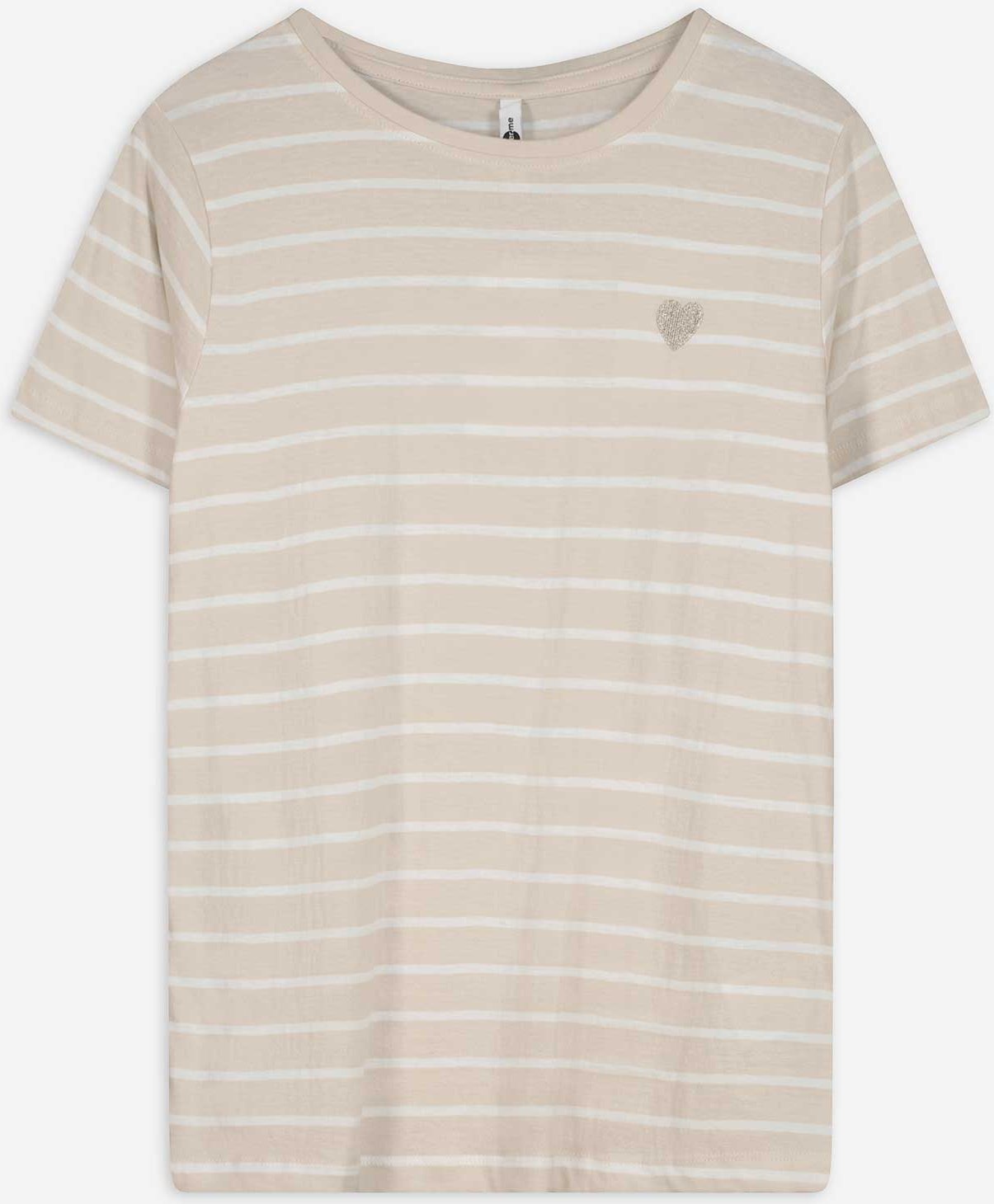 T-Shirt - Stickereien - beige