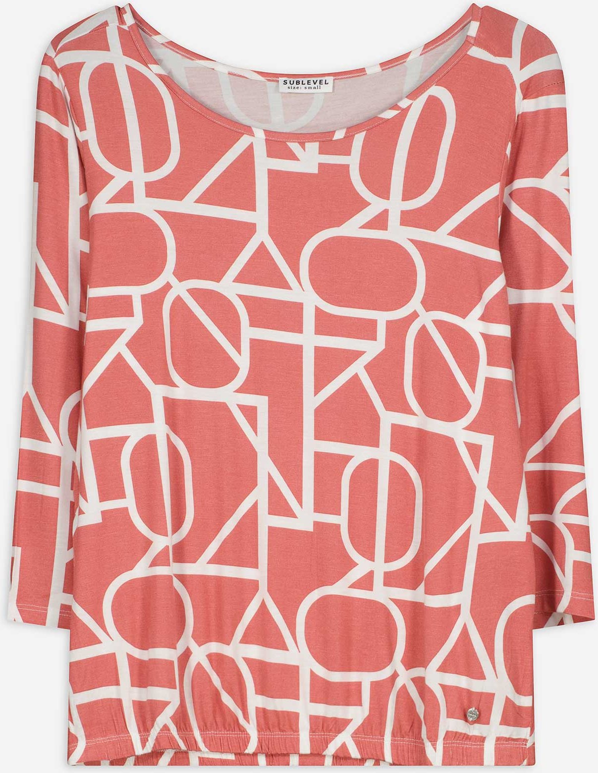 Thumbnail - Langarmshirt - Allover-Print - weiß