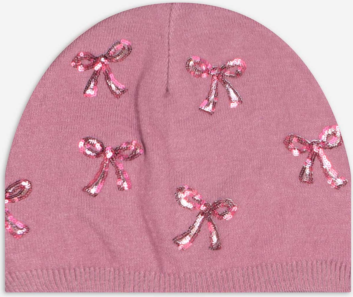 Mütze - Paillettenbesatz - lila