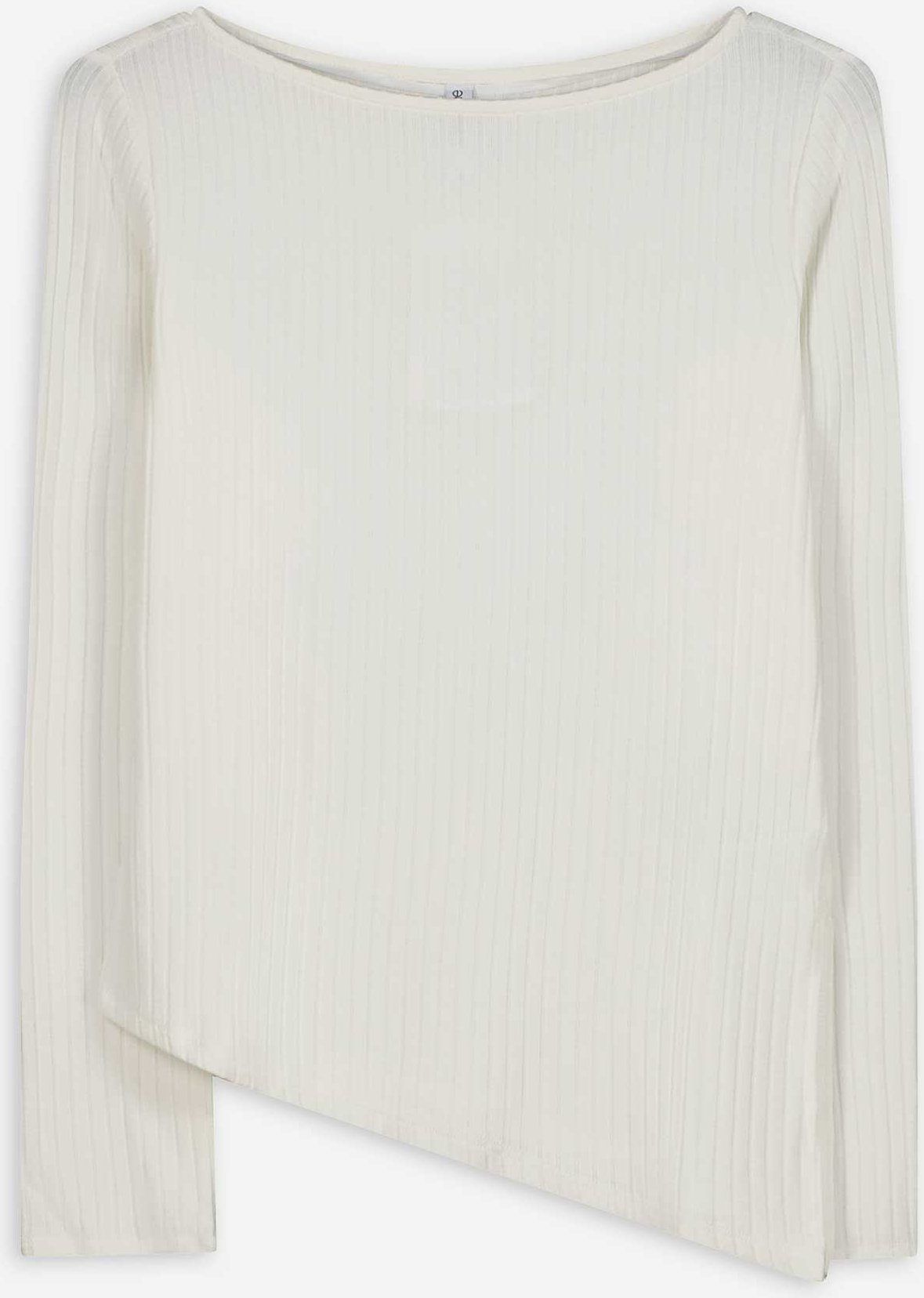 Langarmshirt - Asymmetrisch - weiß