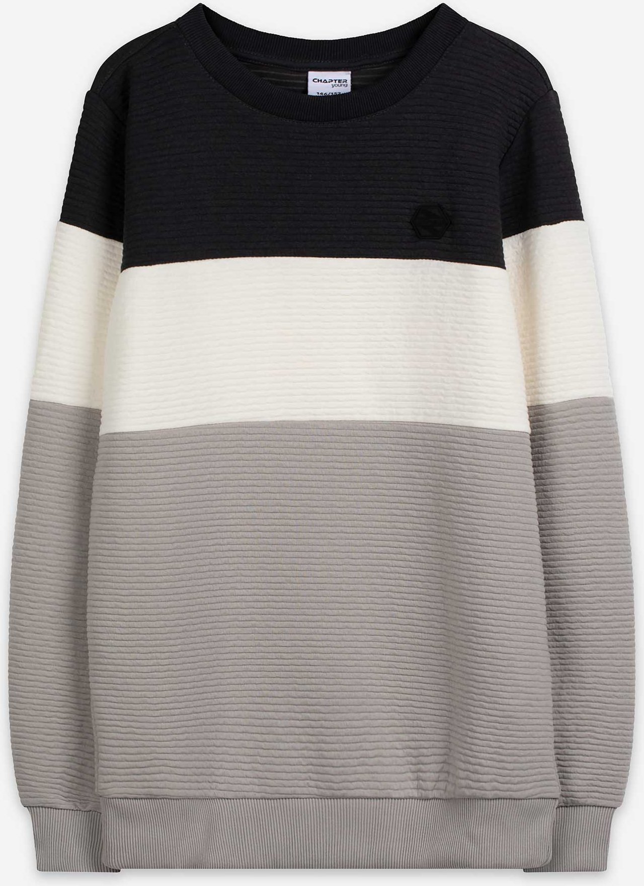 Sweatshirt - Color-Blocking - dunkelgrau