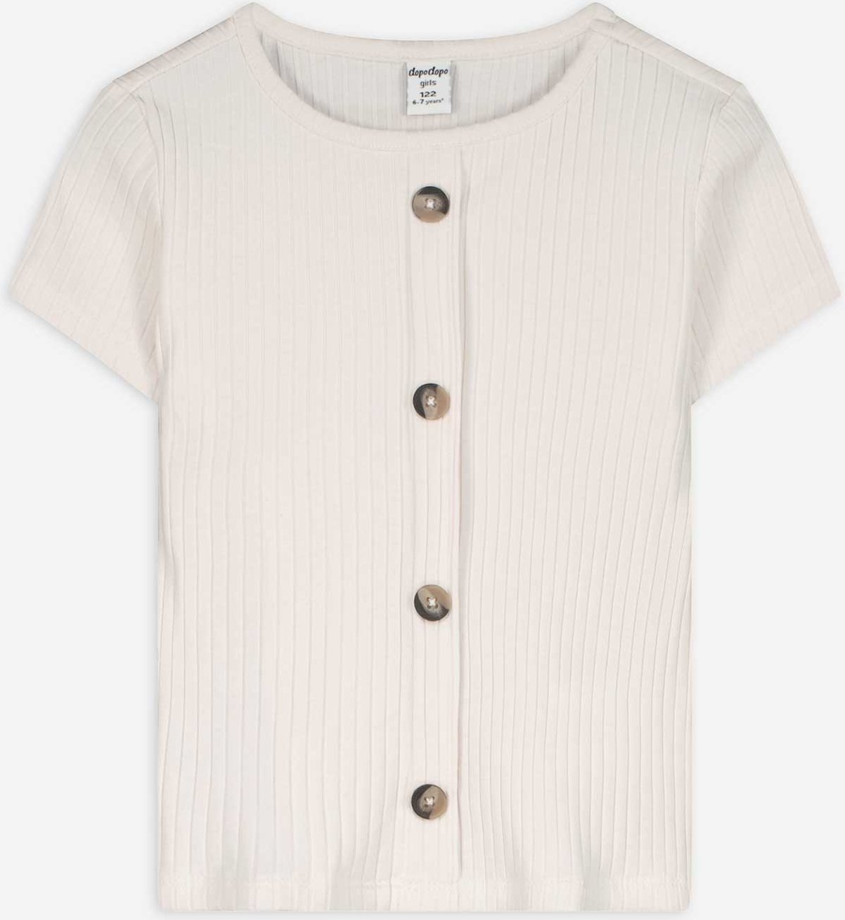 Thumbnail - T-Shirt - Zierknöpfe - beige