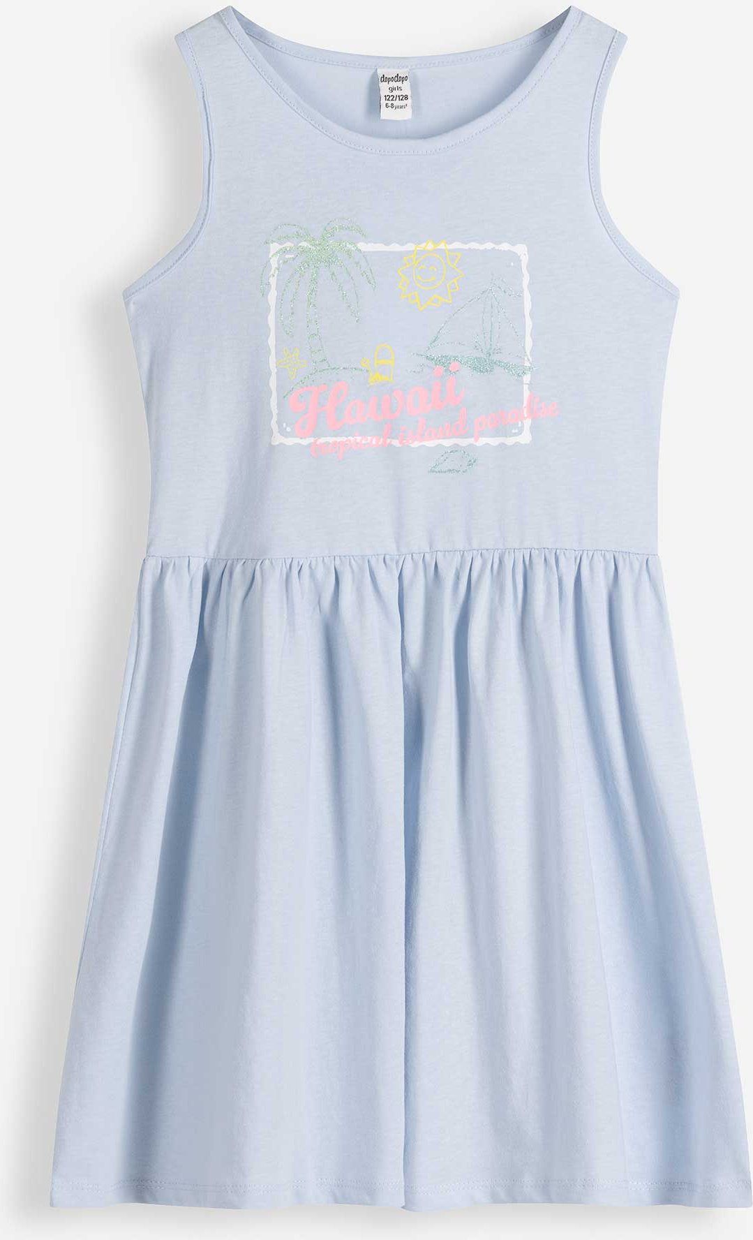 Kleid - Print - hellblau