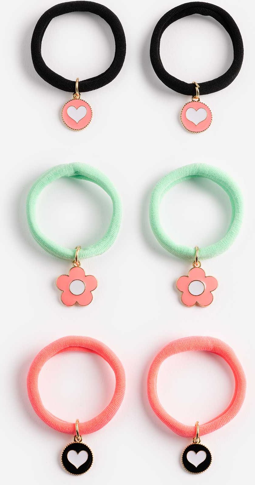 Haargummi - 6er-Pack - schwarz