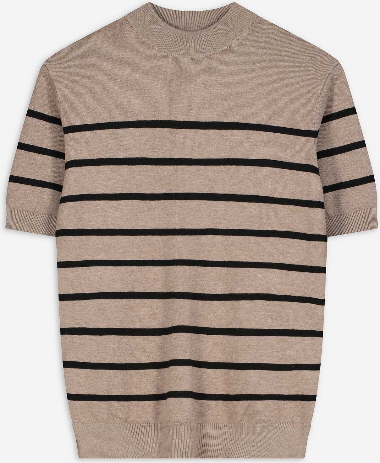 Thumbnail - Strickshirt - Stehkragen - beige
