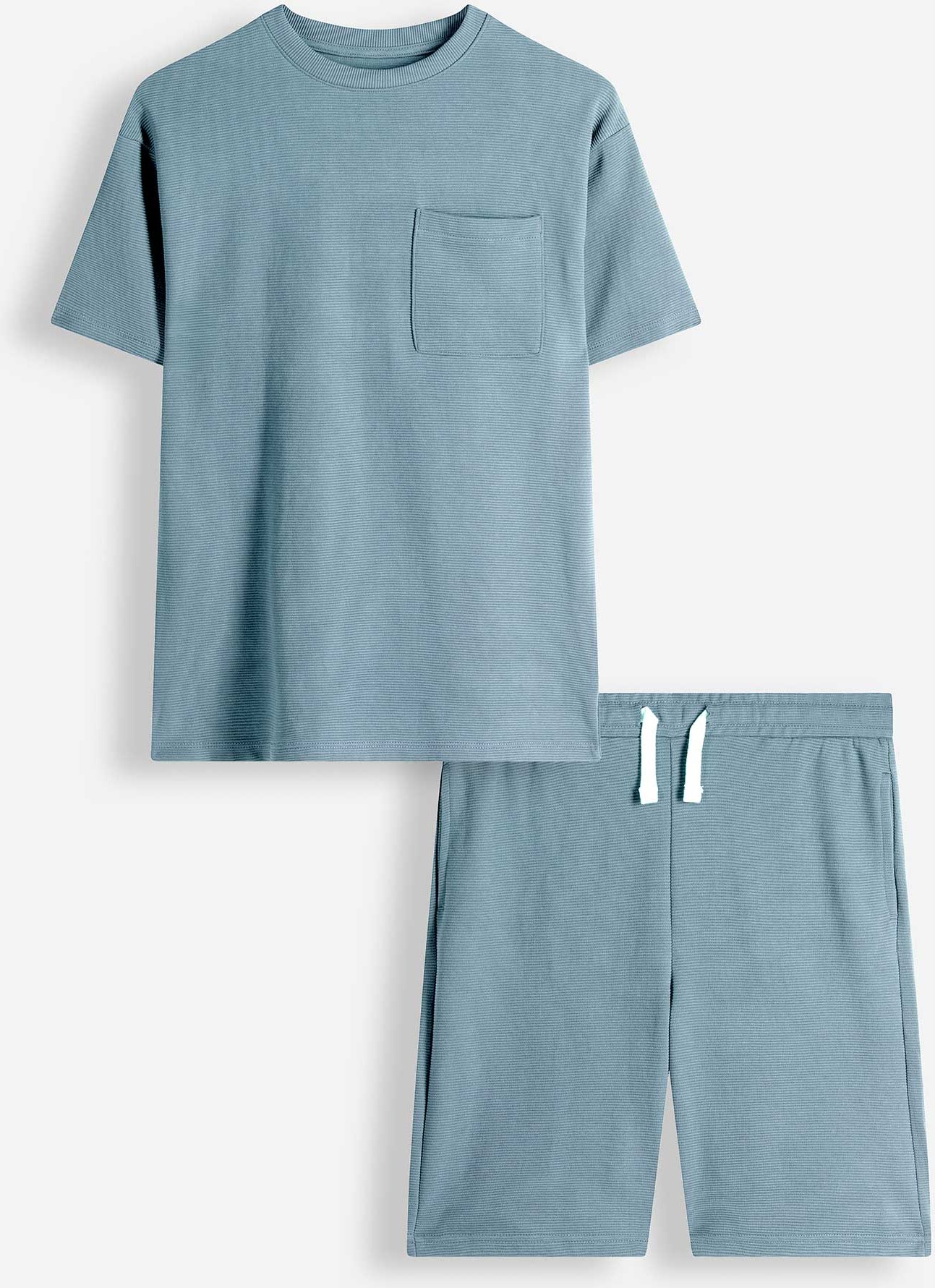 Set aus T-Shirt und Hose - Gerippt - blau