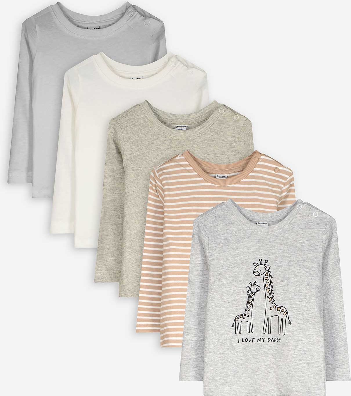 Langarmshirt - 5er-Pack