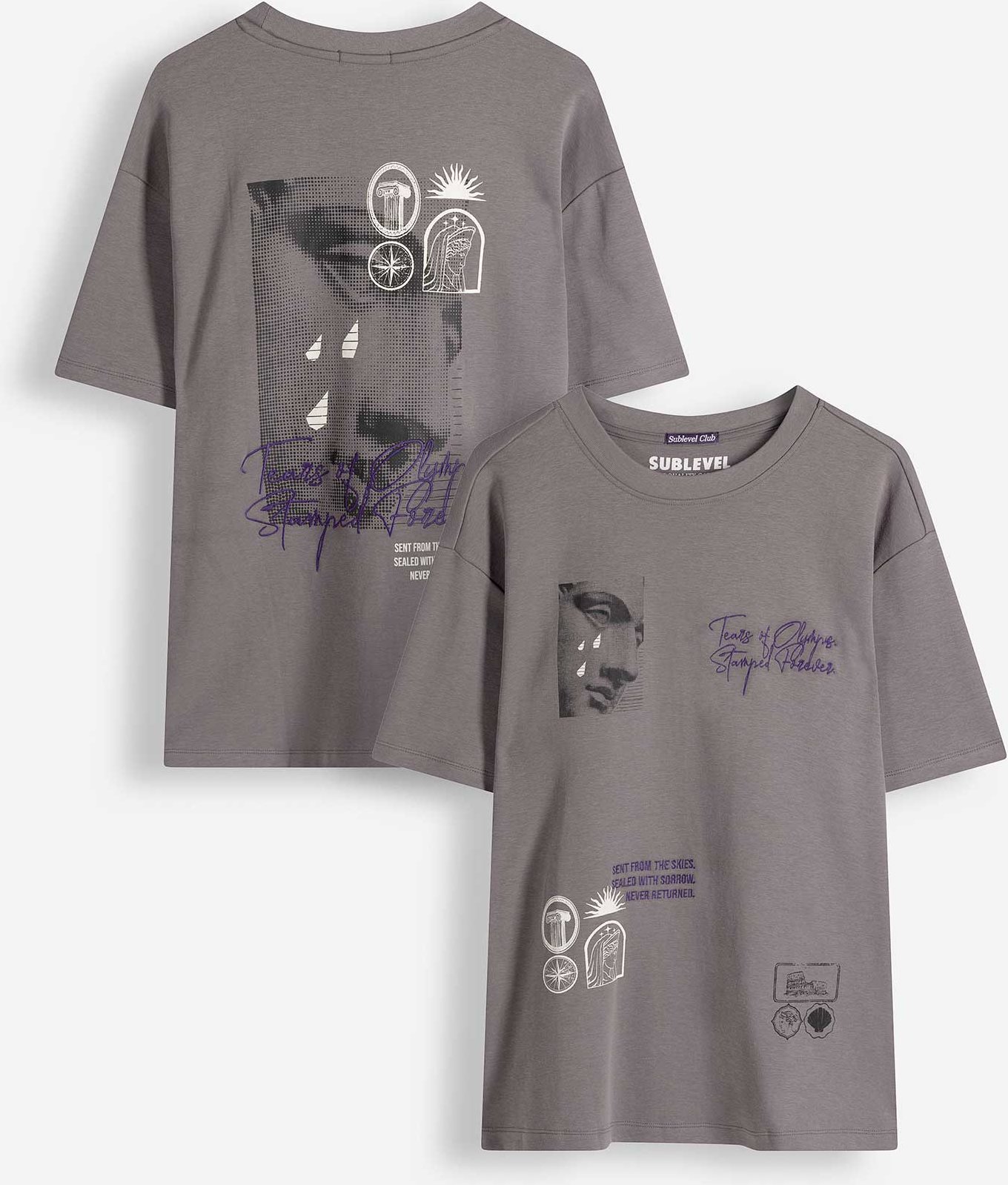 T-Shirt - Rückenprint - dunkelgrau