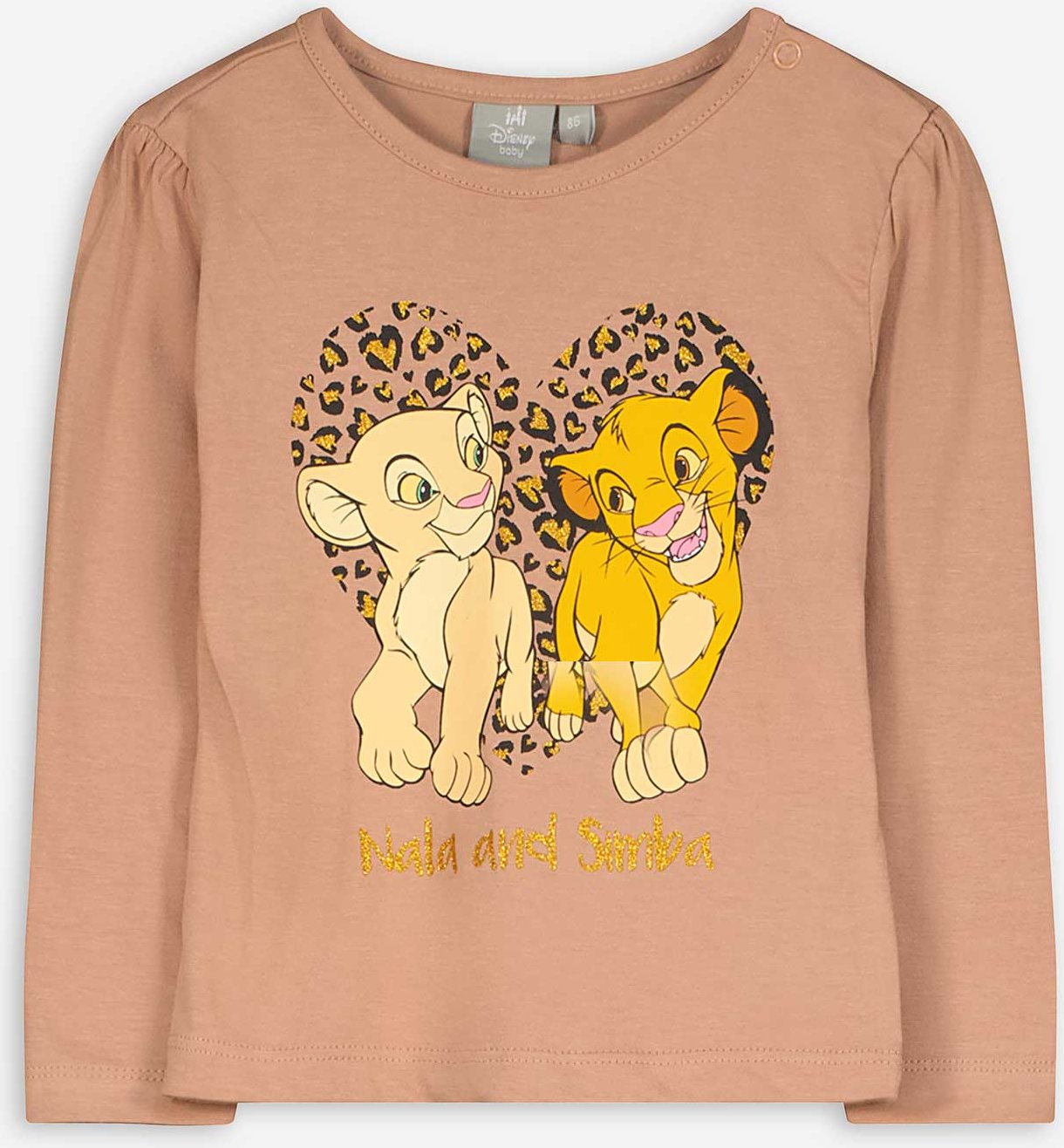 Langarmshirt - Glitzerprint - beige