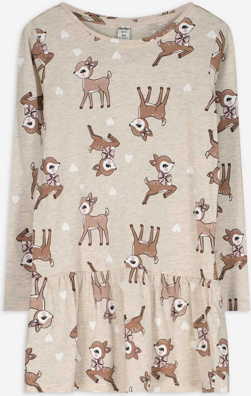 Thumbnail - Longshirt - Allover-Print - beige