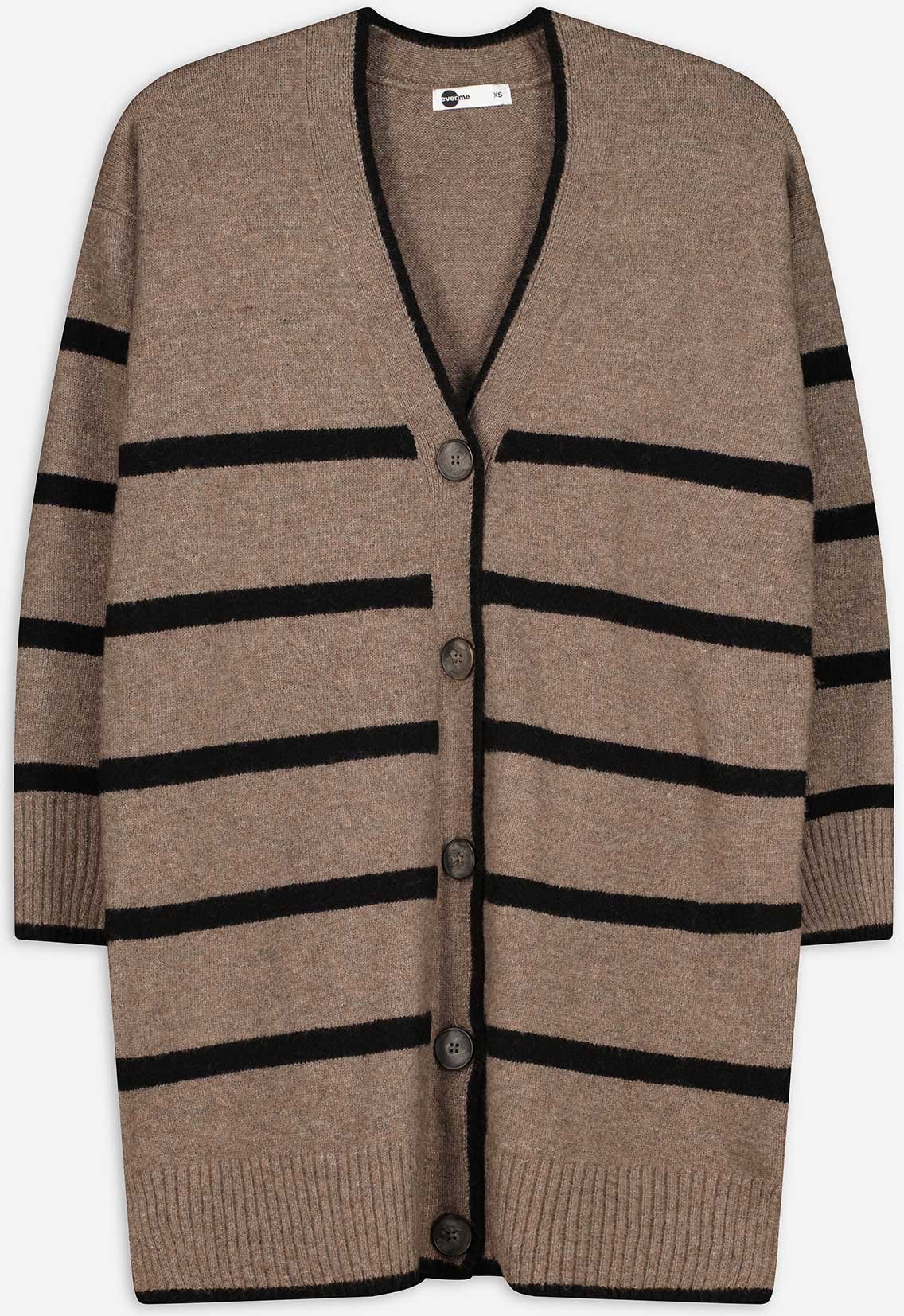 Longcardigan - V-Ausschnitt - dunkelgrau