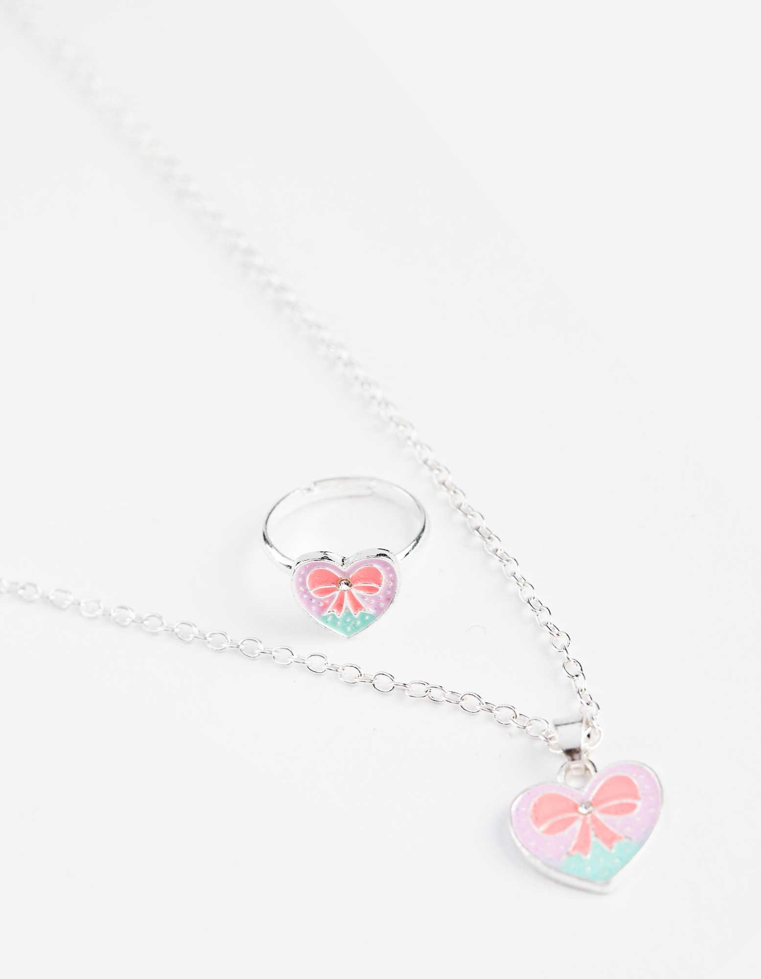 Set aus Kette und Ohrring - 2er-Pack - silberfarben