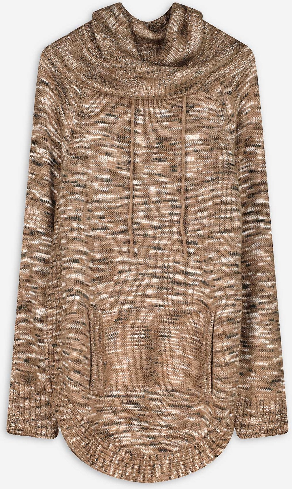 Longpullover - Rollkragen - beige