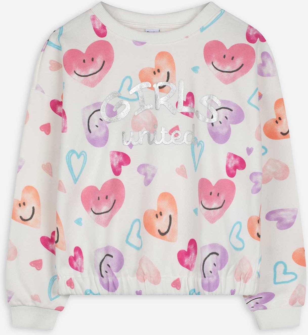 Sweatshirt - Allover-Print - weiß