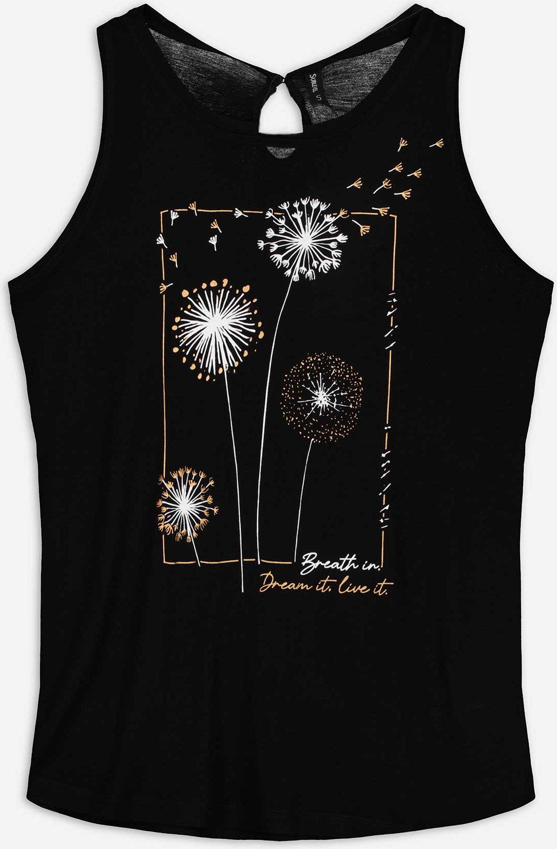 Top - Frontprint - schwarz