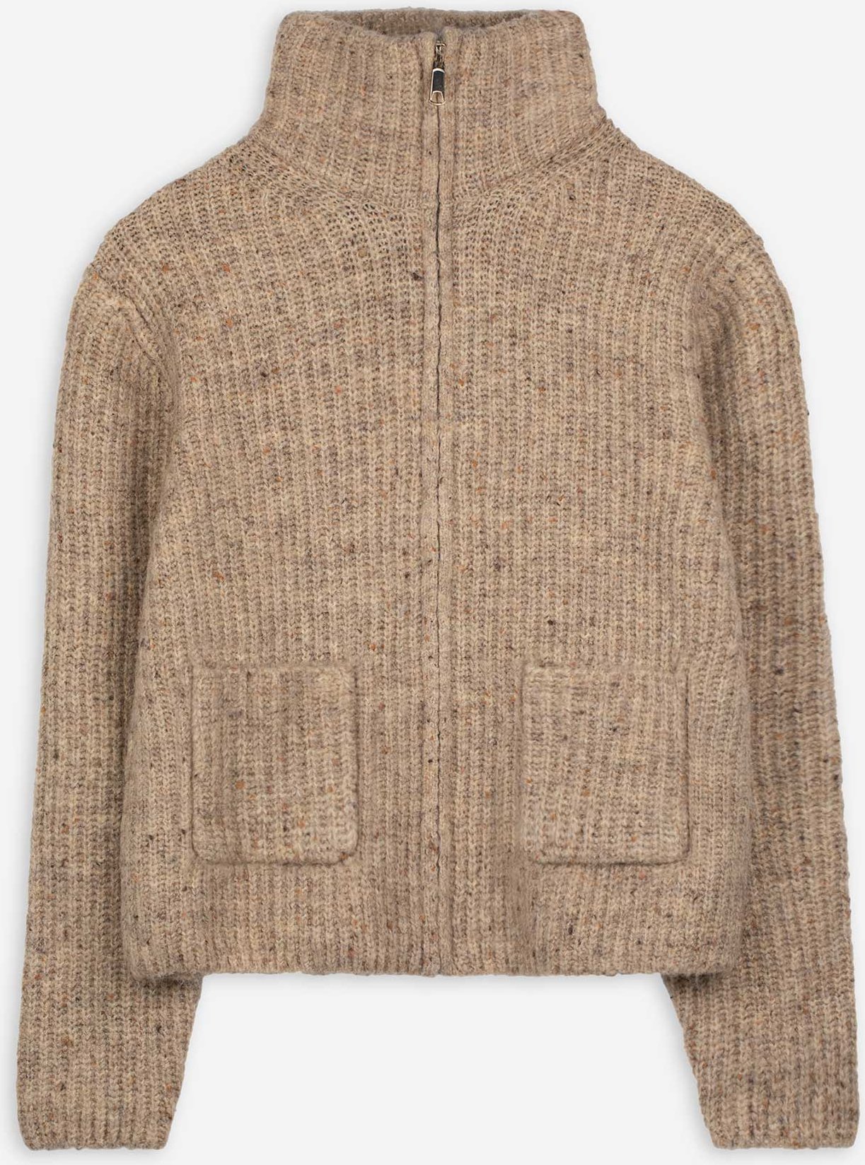Cardigan - Reißverschluss - beige