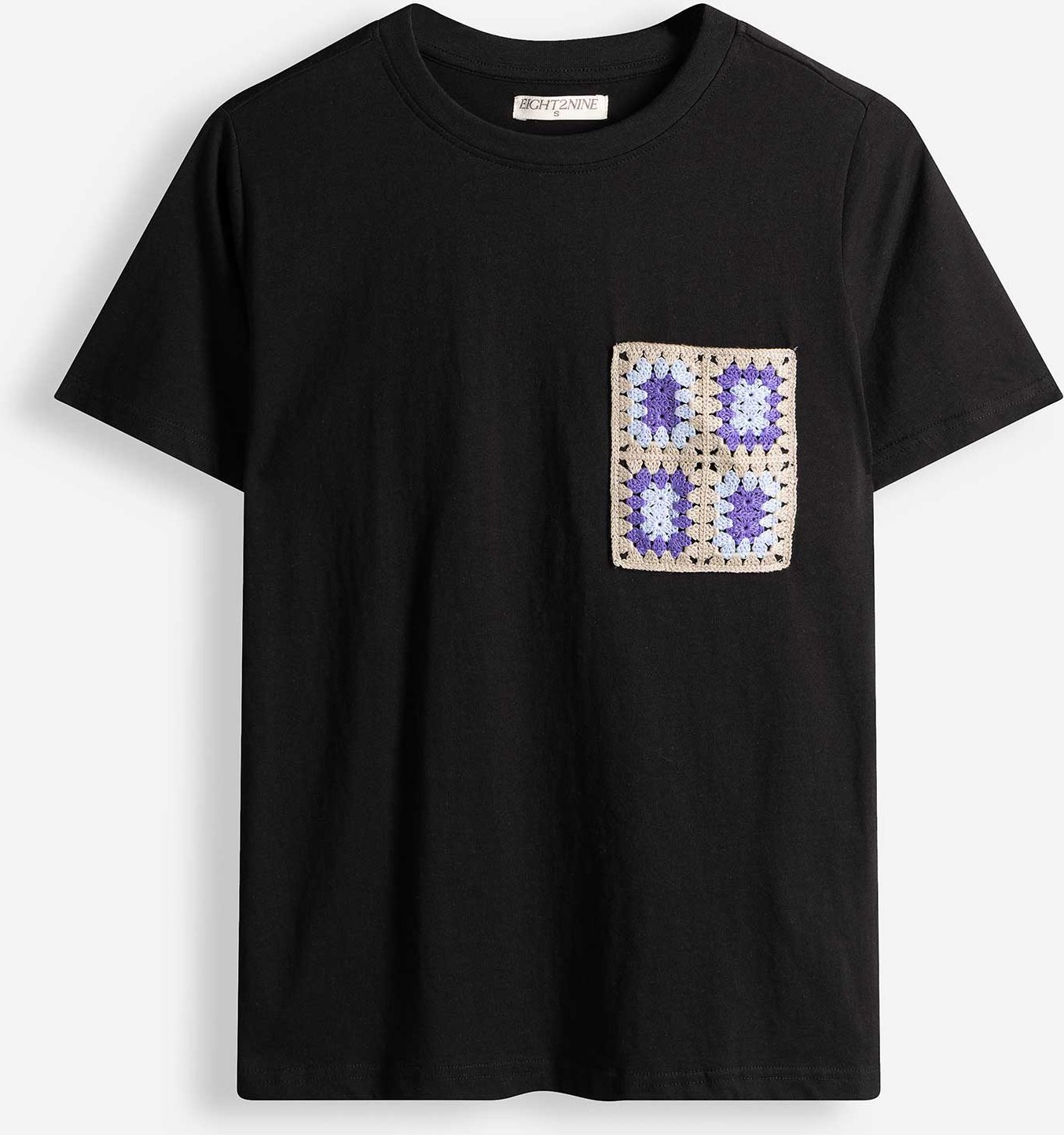 T-Shirt - Häkelspitze - schwarz