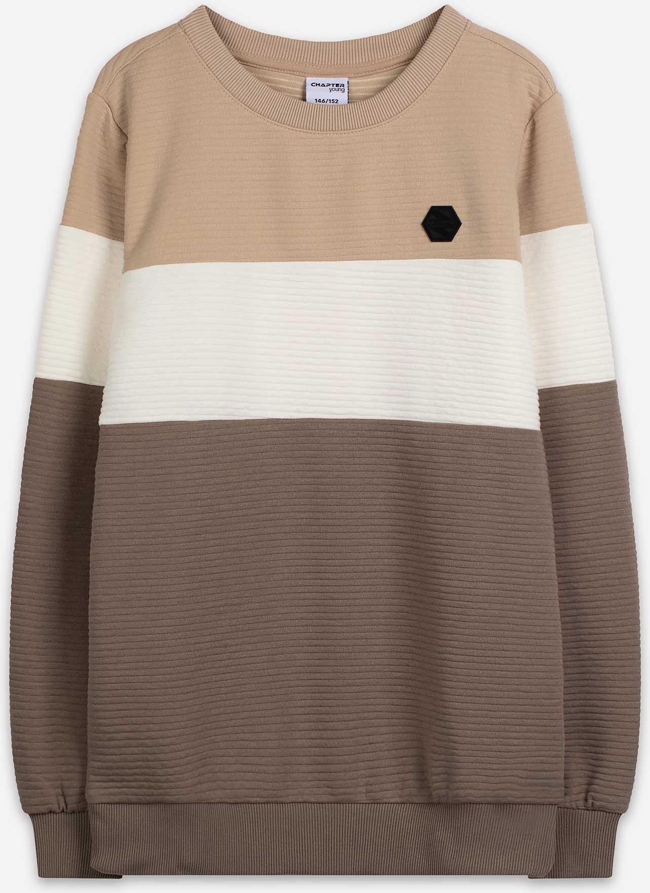 Thumbnail - Sweatshirt - Color-Blocking - beige