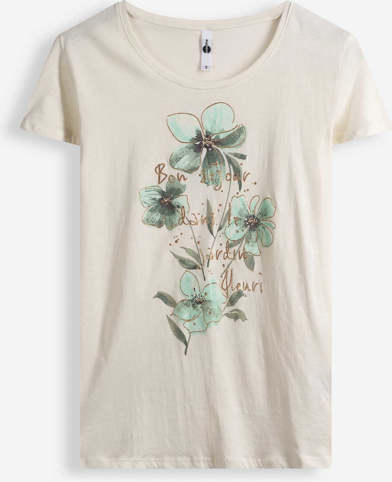 T-Shirt - Glitzerprint - weiß