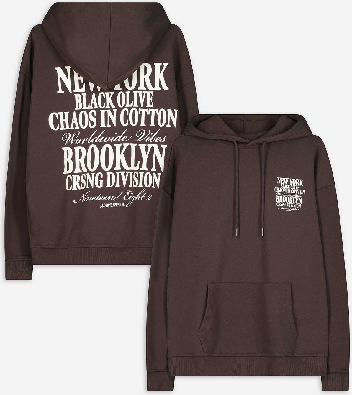 Sweatshirt - Rückenprint - dunkelbraun