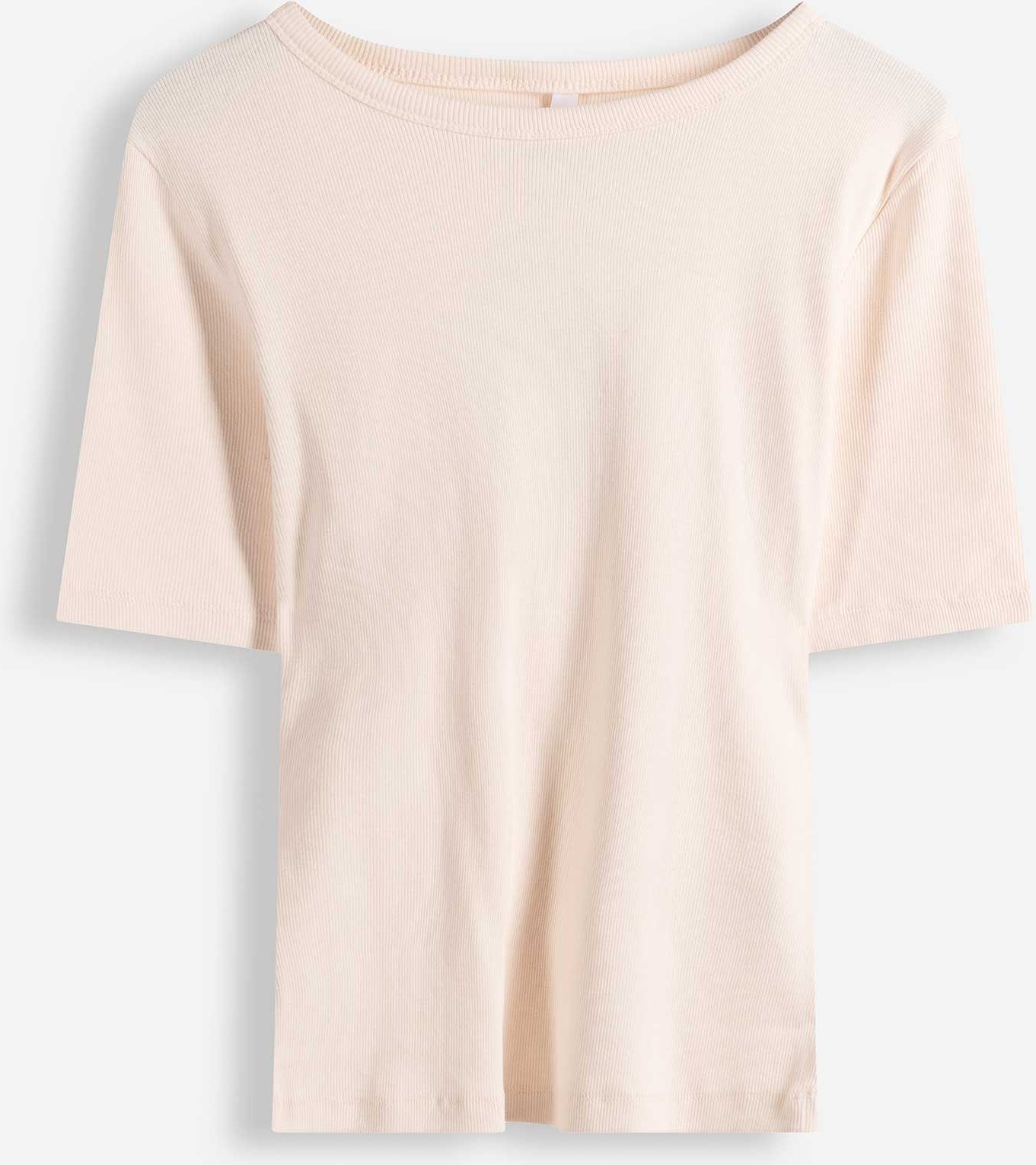 T-Shirt - Rippenstruktur - rosa