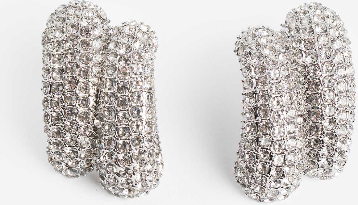 Ohrringe - Ziersteine - silberfarben