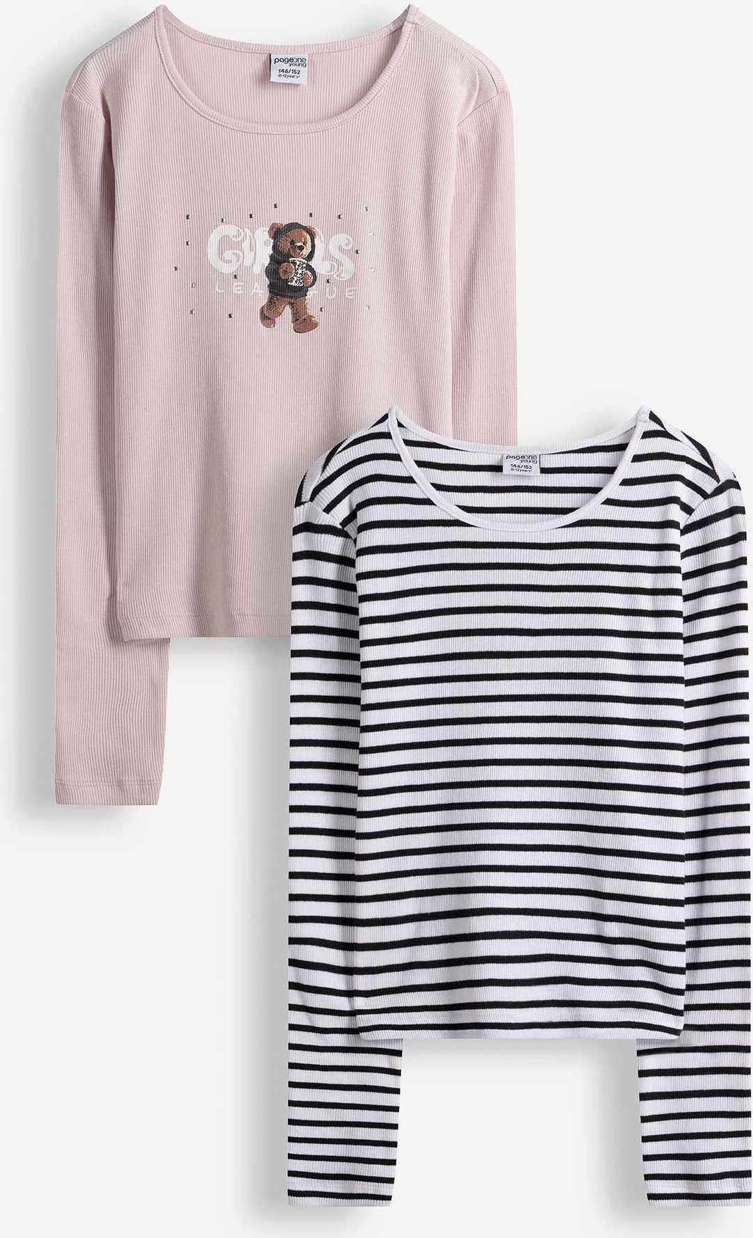 Langarmshirt - 2er-Pack - lila