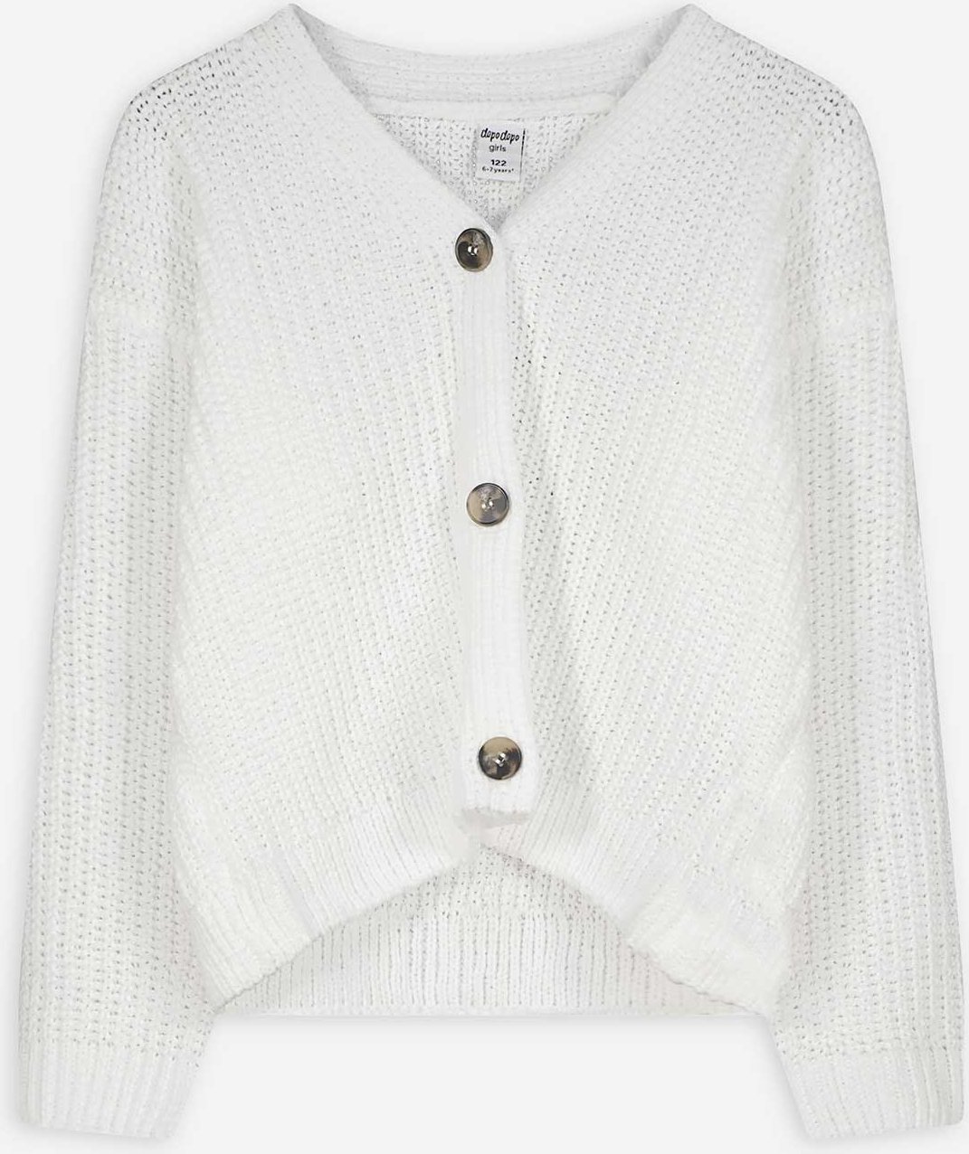 Strickjacke - Chenille - weiß