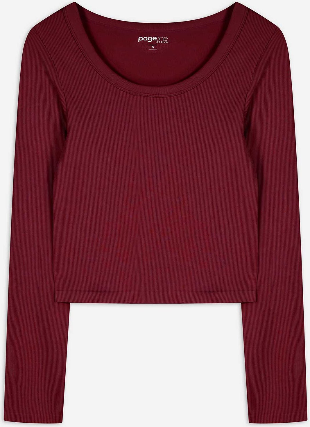 Thumbnail - Cropped Shirt - Rippenstruktur - dunkelrot