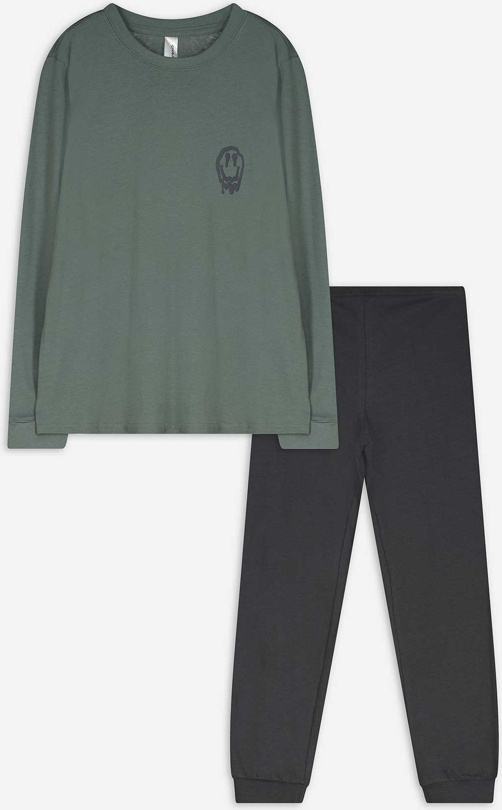 Thumbnail - Pyjama Set aus Shirt und Hose - Rückenprint - bronzefarben